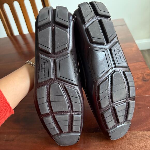 Salvatore Ferragamo Parigi Gancini Bit Driving Moc Shoe loafer brown leather 9 - Picture 8 of 14